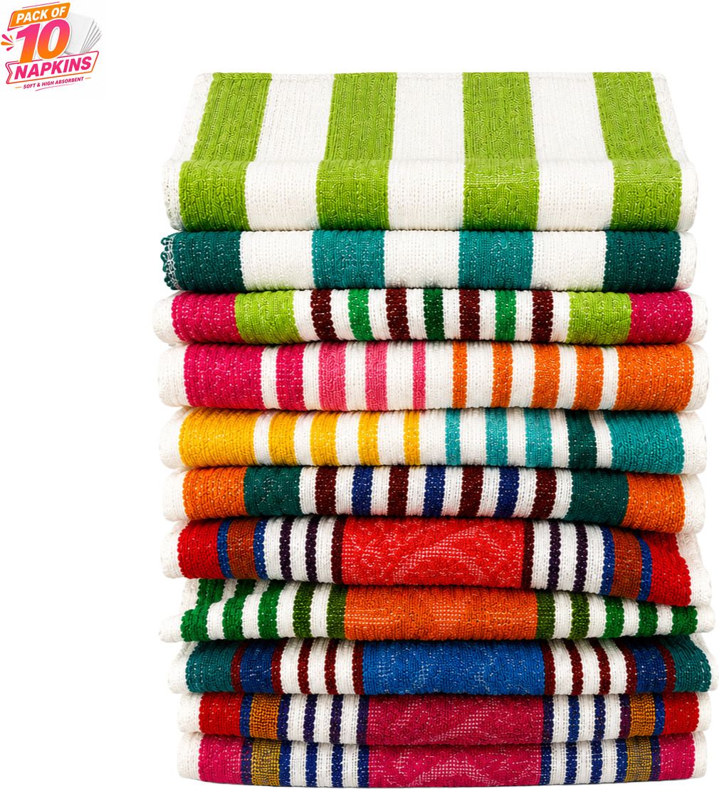 x20 COTTON HIGH ABSORBENT HAND TOWELS , FOR DAILY AND KITCHEN USE NNAPKIN-286 Multicolor Cloth Napkins-picture-42