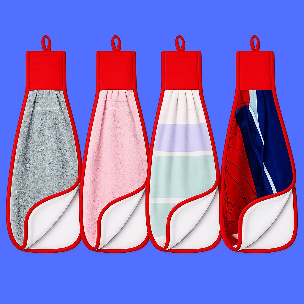 gulygo Kitchen Hanging Hand Towel Pack of 4 Thick Microfiber Material Multicolor Cloth Napkins-picture-42