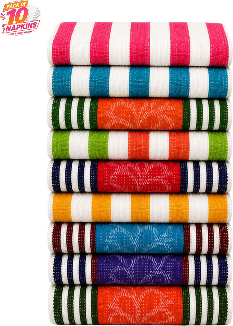 x20 COTTON HIGH ABSORBENT HAND TOWELS , FOR DAILY AND KITCHEN USE NNAPKIN-297 Multicolor Cloth Napkins-picture-32