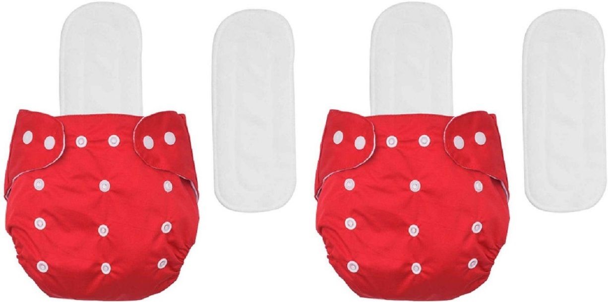 ecohug Washable Reusable Cloth Diaper with Absorbent Insert | Red | Pack of 2-picture-15