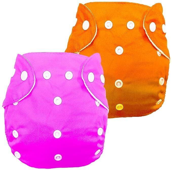 lapry Cloth Diapers for Baby Adjustable & Washable Diapers with Button (Pack of 2) image 1