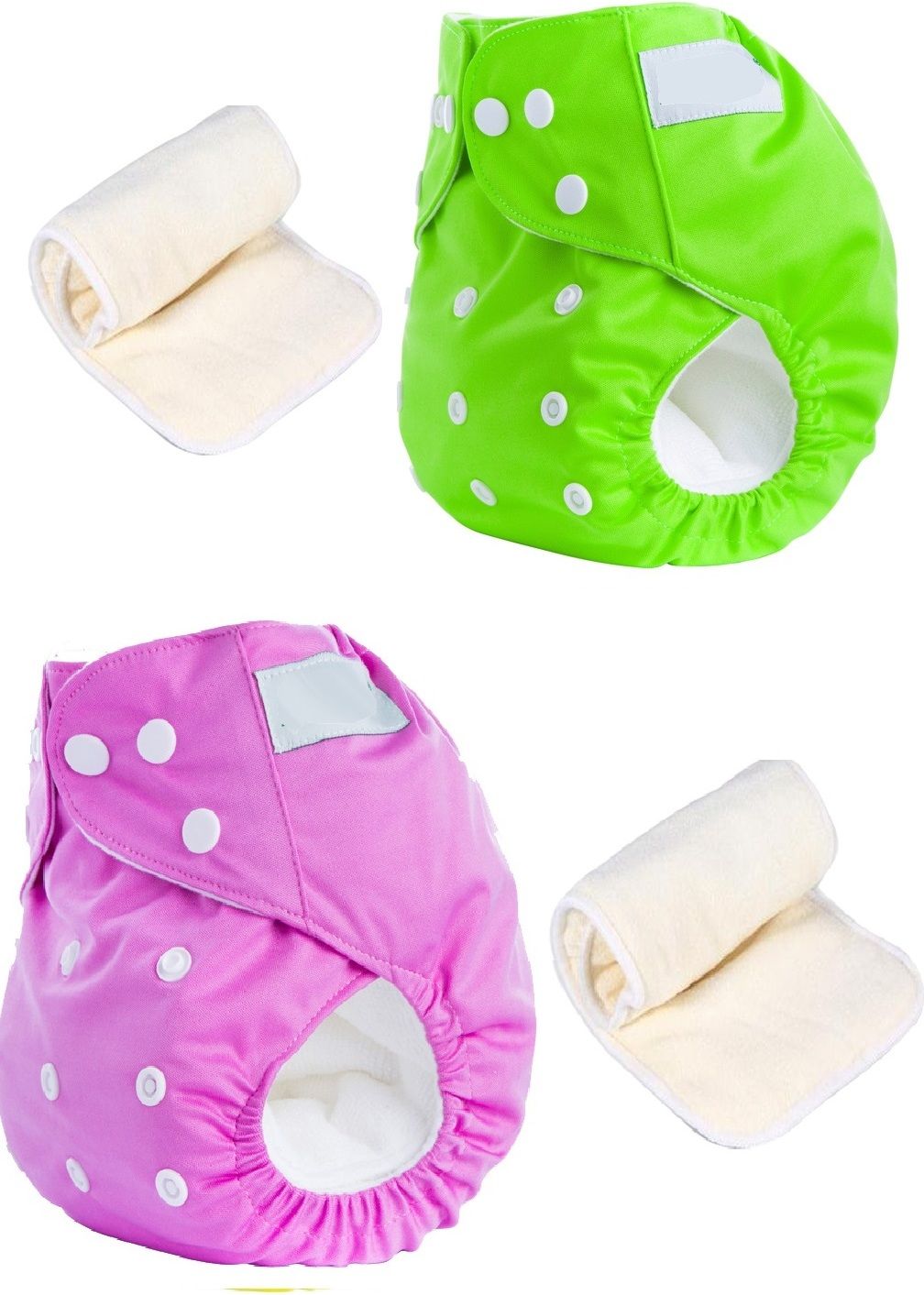 mopslik 2 Sets Baby Reusable Washable Cloth Diaper With Insert ( Pink Green )-picture-24