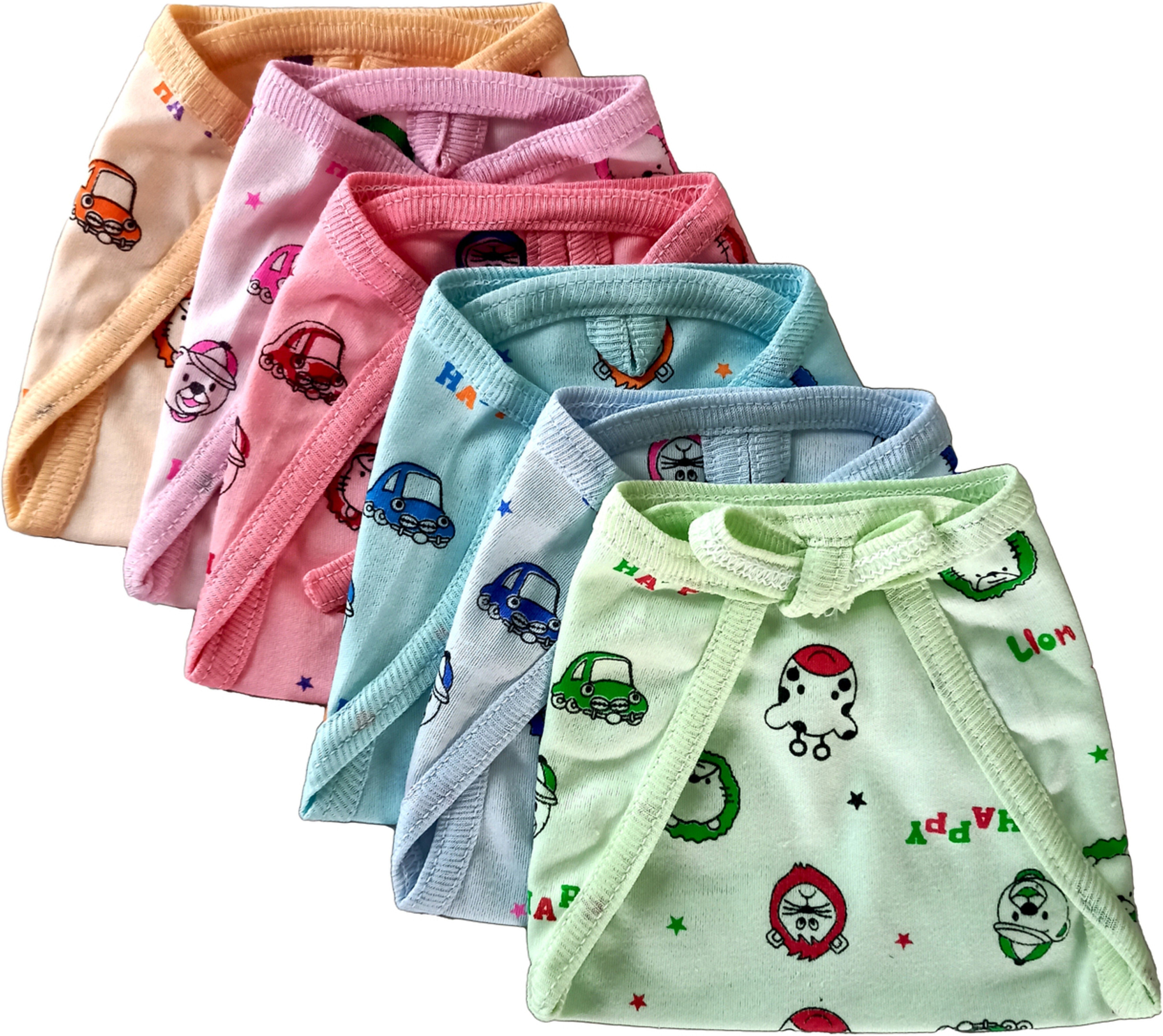 Pack of 6 - Baby Hosiery Cotton Langot or Nappy / Reusable & Washable Soft U-Shaped Printed Cloth Langot or Diaper for kids (0-3years) (Set of 6)