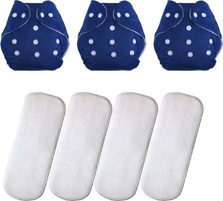 babepanda 3 Cloth Diaper + 4 Cloth White Inserts) Natural and Breathable Cloth Comfortable-picture-23