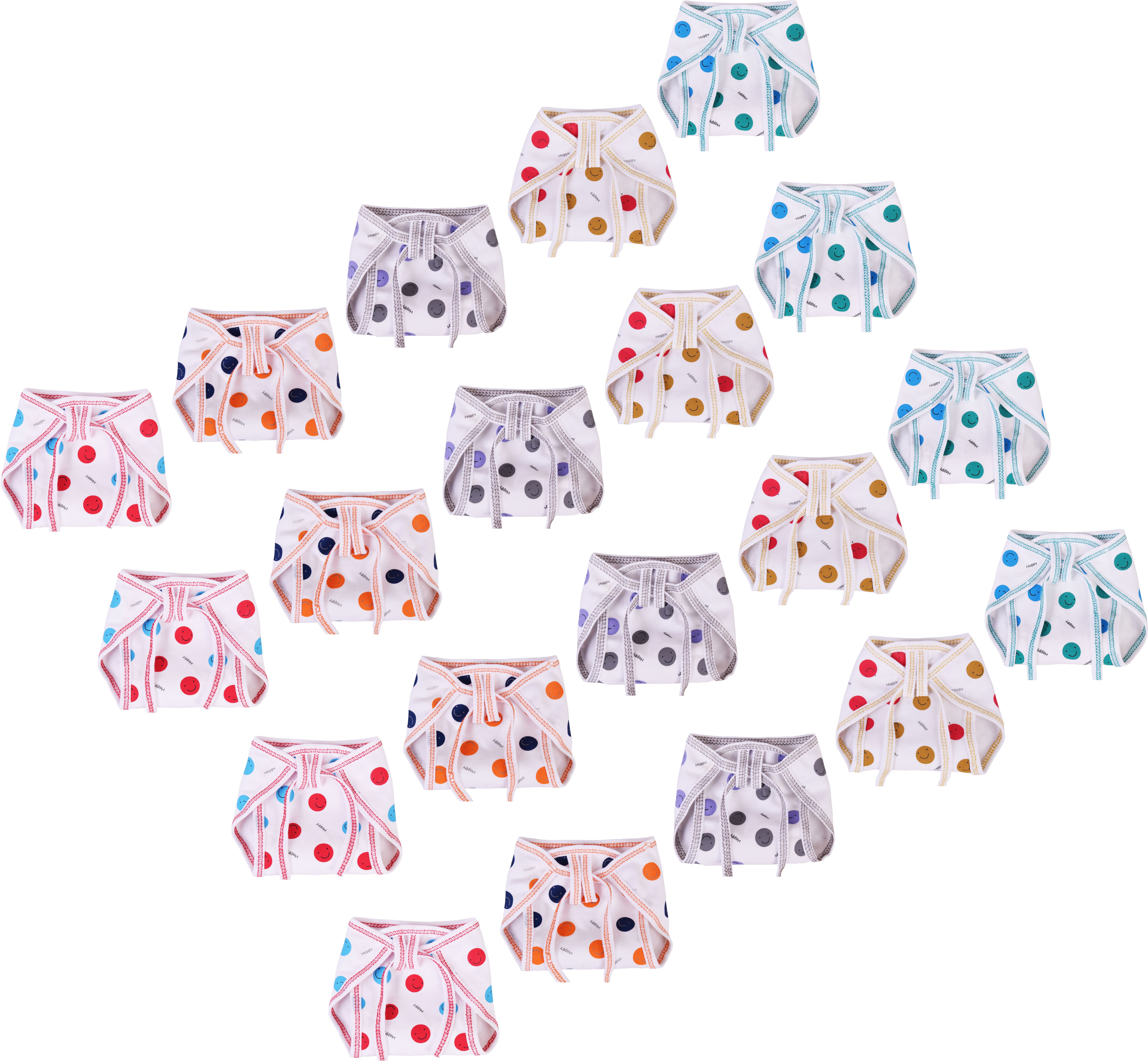 New Born Baby Cloth Langot Washable Reusable Nappies (0-6 Months, Pack of 20)