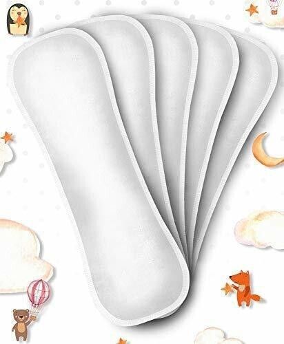 Dry Feel absorber Insert diaper liner for Adjustable, washable and reusable Cloth Diapers (Compatible with pocket diapers/cover diapers) Free size. Microfiber absorber - 5 layers (Pack of 5)