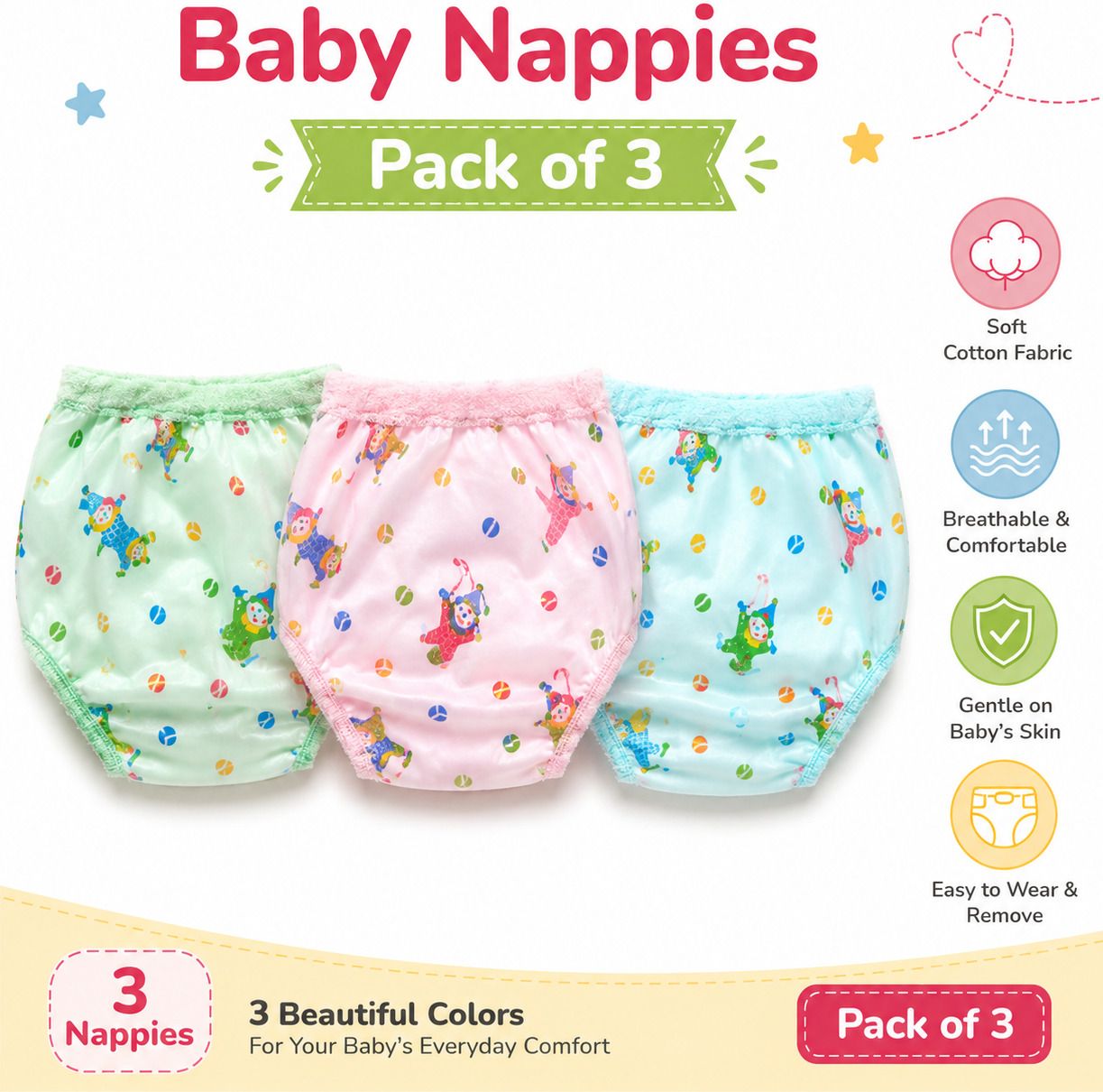 bhavyana Kids PVC Joker Plastic Panty | baby diaper pant waterproof-picture-24