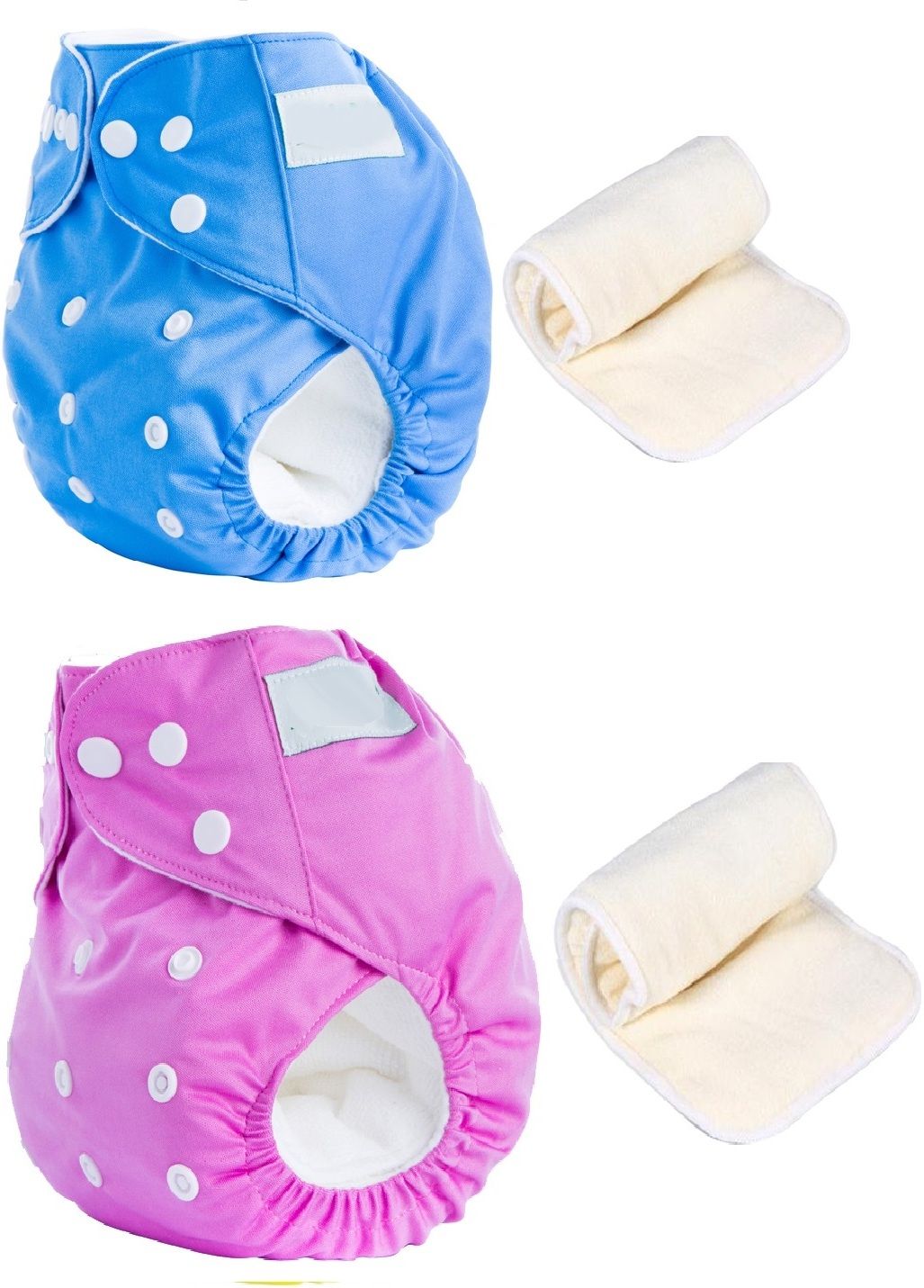 mopslik 2 Sets Baby Reusable Washable Cloth Diaper With Insert ( Blue Pink )-picture-17
