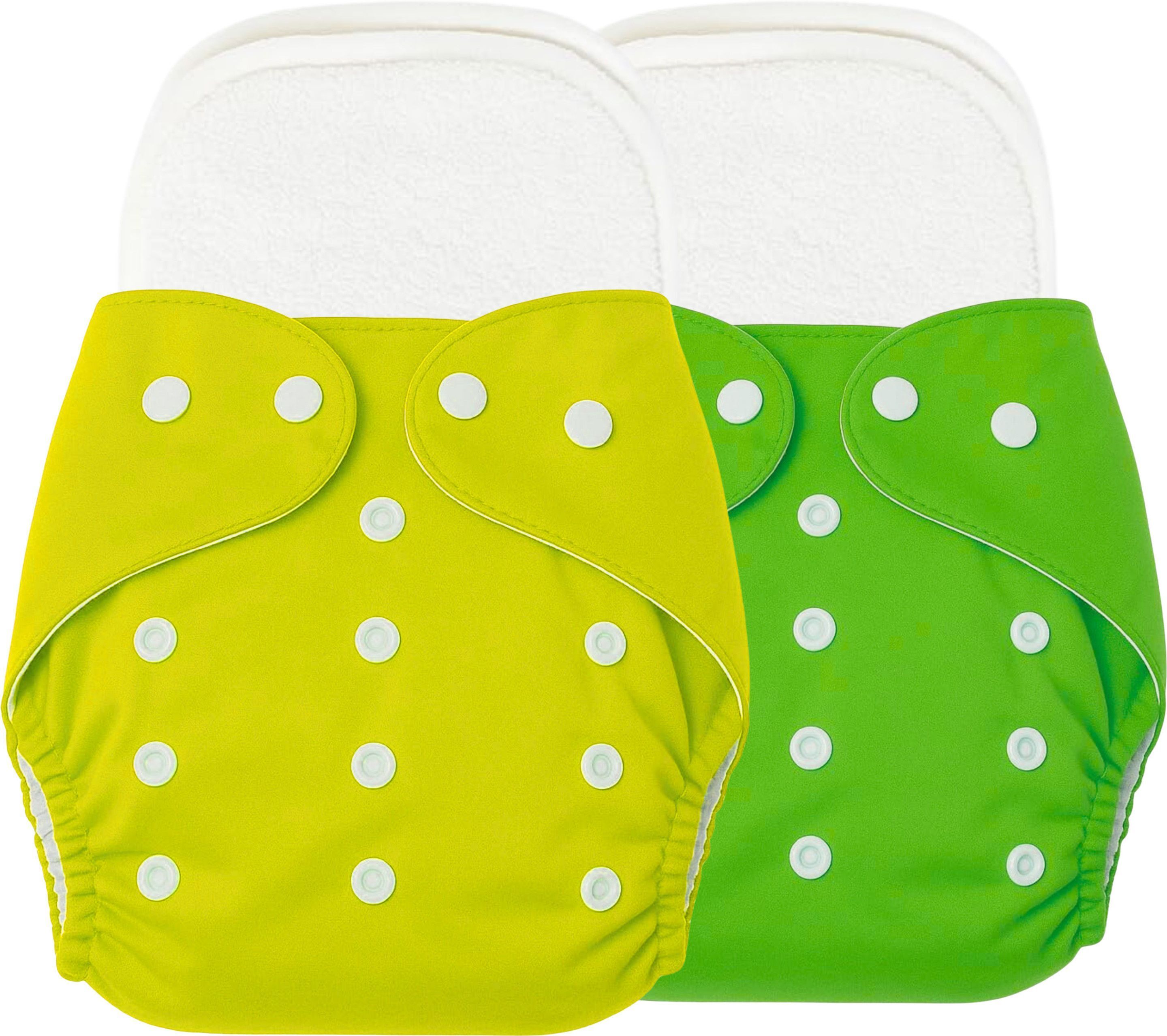 babepanda Reusable Baby Cotton 2 Cloth Diapers & 2 White Insert Pads For 0 to 3 Years-picture-34