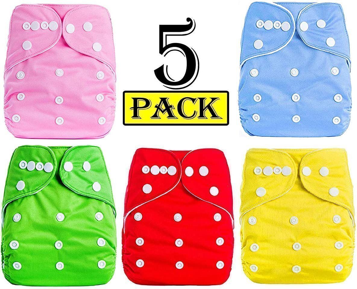 babepanda All-in-One Bottom-Bumpers Washable Cloth Diaper Set of 5 Pieces-(Without Inside-picture-15