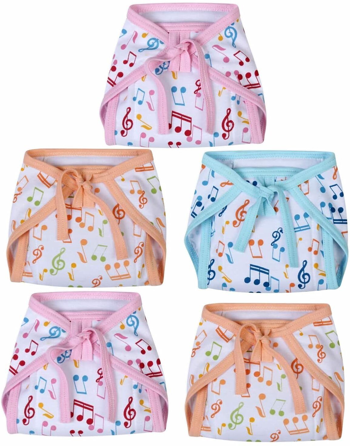Small 0-3 Months Cotton Hosiery Washable & Reusable Adjustable Cloth Diaper-image-46