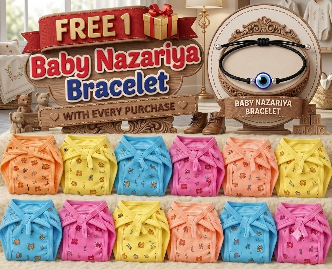 babydoll 12 Soft Cotton Baby Langots, Everyday Use + Free Nazariya Bracelet (0–6M)-picture-30