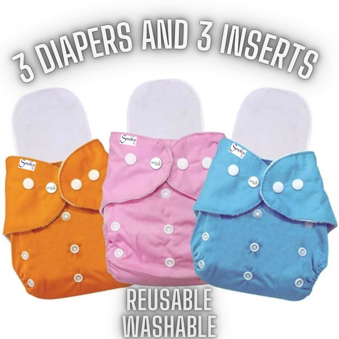 Adjustable Reusable Baby diaper, Washable Diaper, Cloth Diapers with Inserts-image-18