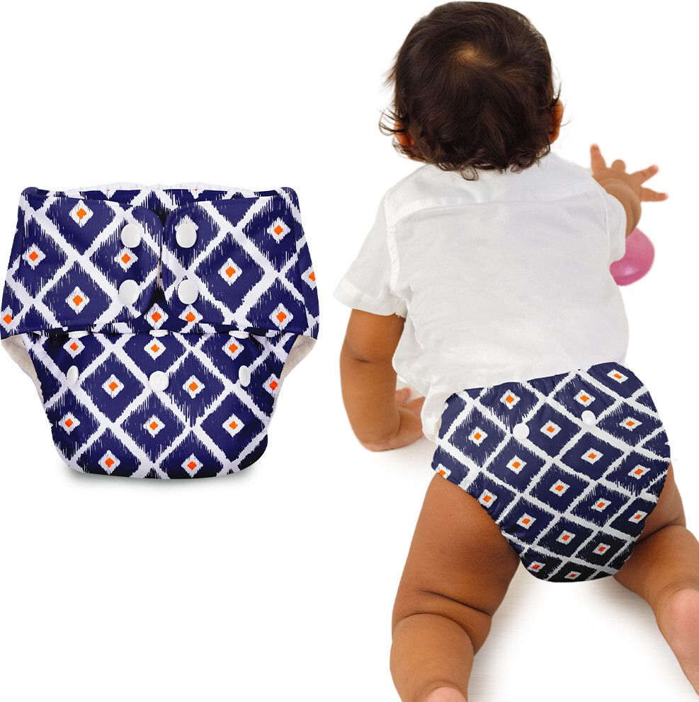 Basic Certified Soft Fleece Lined Pocket Cloth Diaper with 1 Wet-Free Insert (FreeSize Reusable & Adjustable Cloth Diaper,Fits from 5-17 kg, Tie&Dye