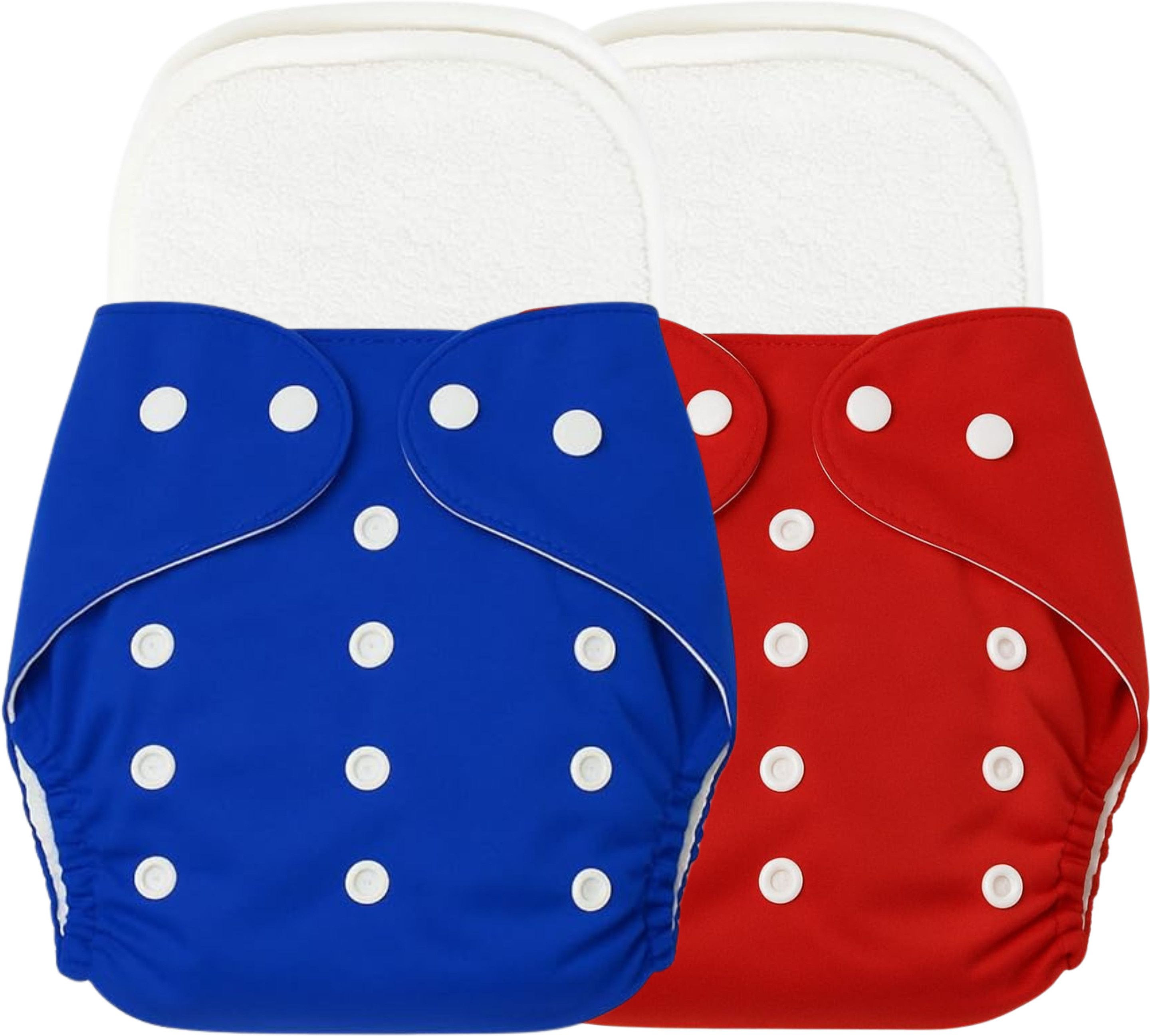 Reusable Baby Cotton 2 Cloth Diapers & 2 White Insert Pads For 0 to 3 Years