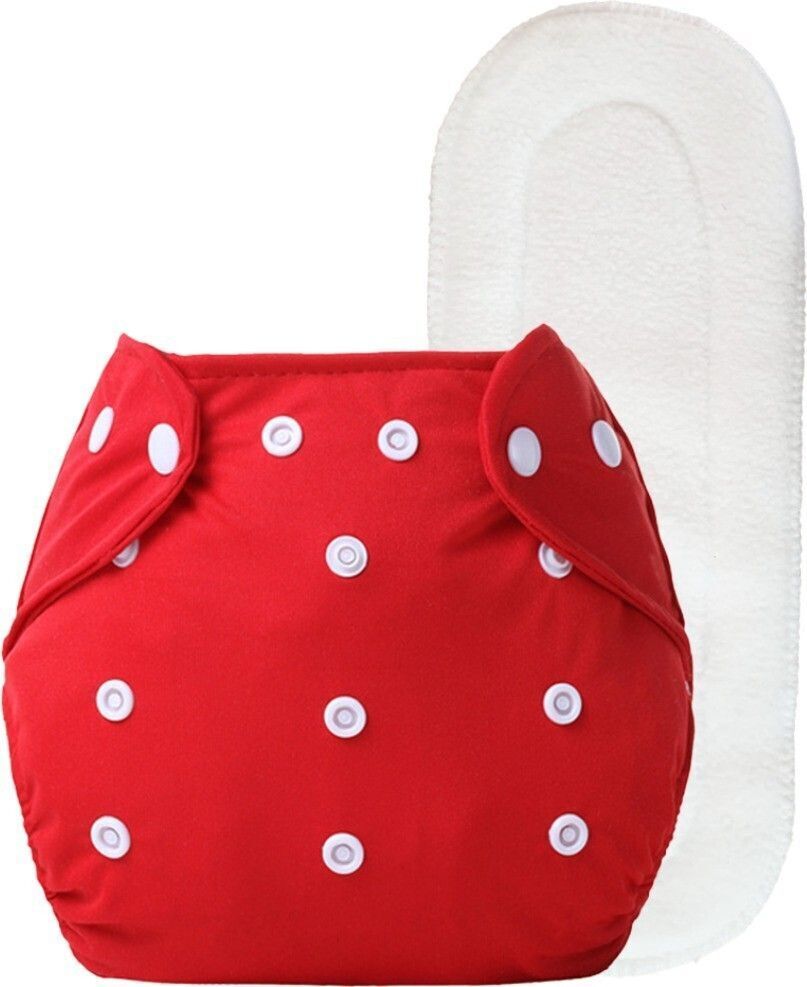 shukan Reusable Cloth Diapers for babies, Adjustable Diaper with Inserts (RED)-picture-29