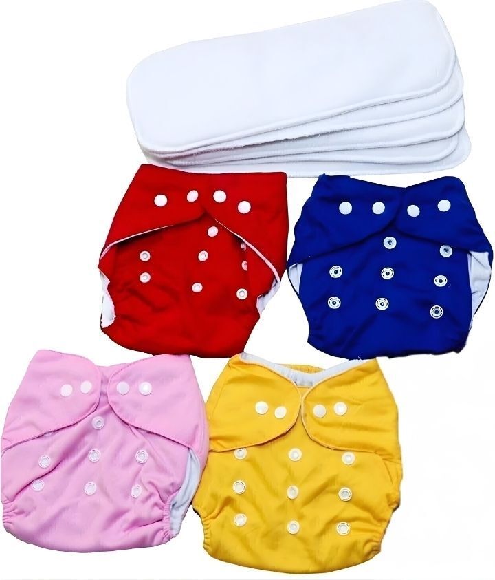 babepanda Combo Of 4 Adjustable Reusable Cloth Diaper Washable Nappy, Absorbent Insert Pad-picture-21