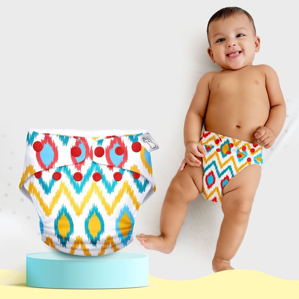 superbottoms UNO 2.0 Trim Cloth Diaper with EasySnap for 0 to 3 years baby - Ikat Chevron-picture-25