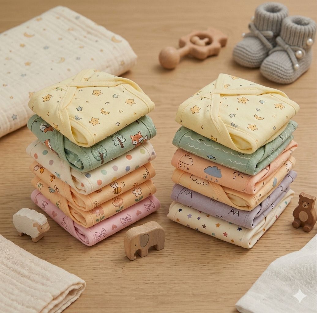 12 Cotton Infant Langots, Reusable U-Shape Nappies (0–6 Months)-image-47