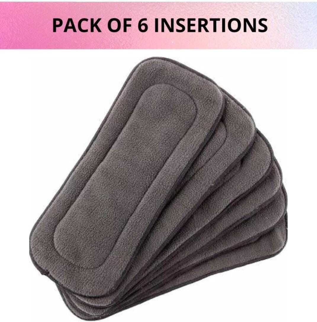 5 Layer bamboo charcoal Inserts Liners - New Born-pack of 6-image-49