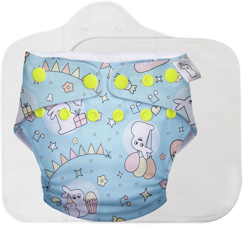 Freesize UNO - Washable Baby Nappy/ Cloth Diaper + 1 Organic Cotton Dry Feel Magic Pad +1 Booster Pad (Hunny Bummy)-image-3