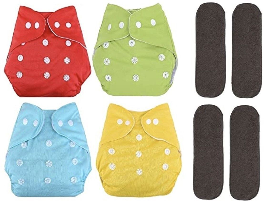 verma e cart Small Cloth Button Diaper Combo - 4 diaper with black insert-picture-25