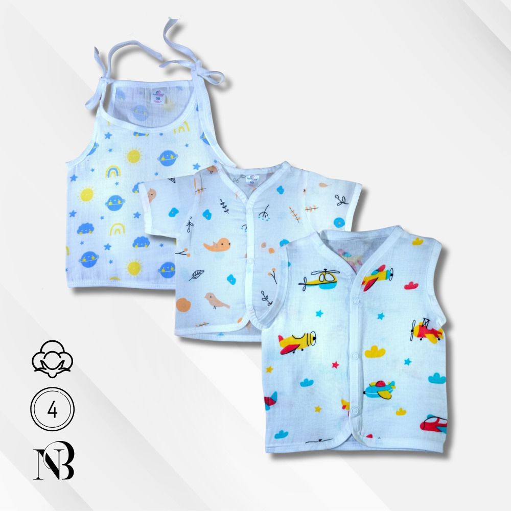 nanhi muskaan Muslin Baby Jhabla Set | Pack of 4 | Soft & Breathable-picture-33