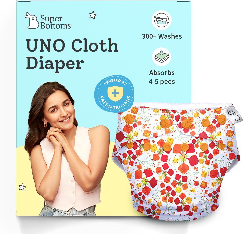 UNO 2.0 Trim Cloth Diaper with EasySnap for 0 to 3 years baby - Gulmohar-image-7