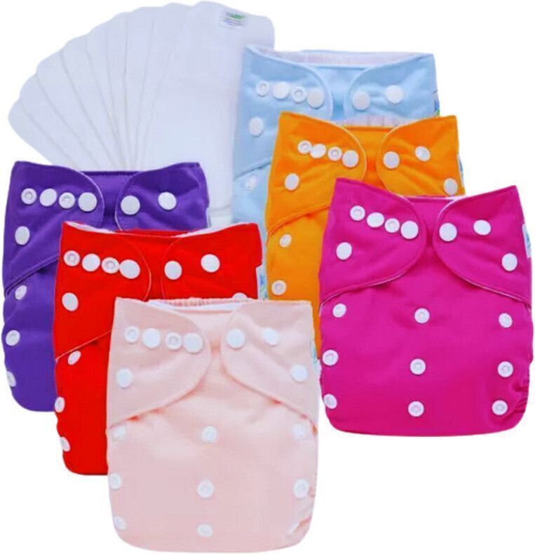 shukan Washable Reusable Cloth Diaper Pants for Baby, Kids/Pack of 6 Diapers+6 Inserts-picture-14