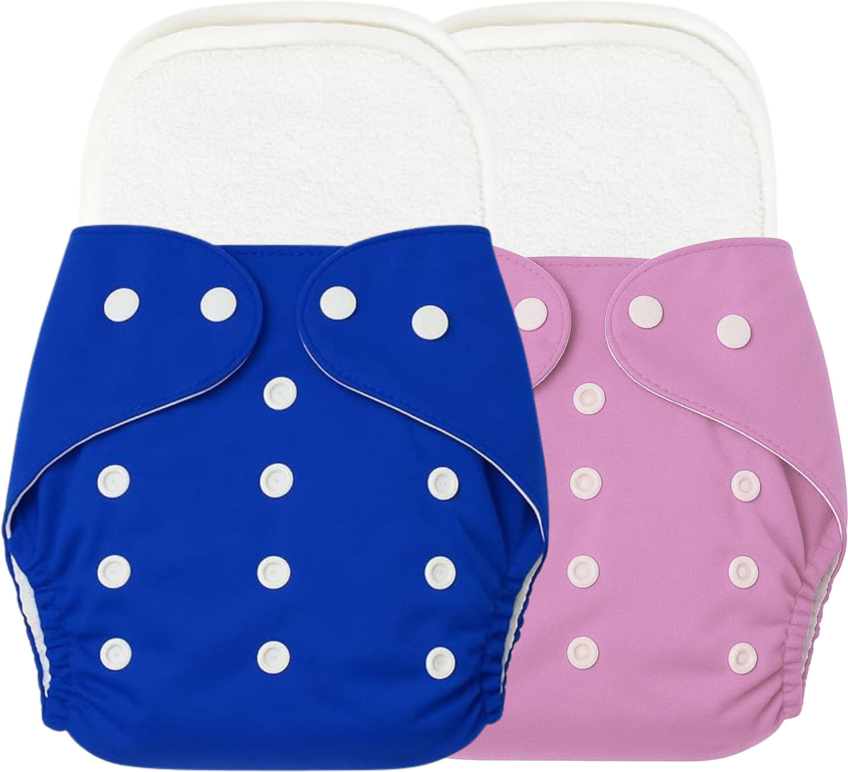 babepanda Reusable Baby Cotton 2 Cloth Diapers & 2 White Insert Pads For 0 to 3 Years-picture-25