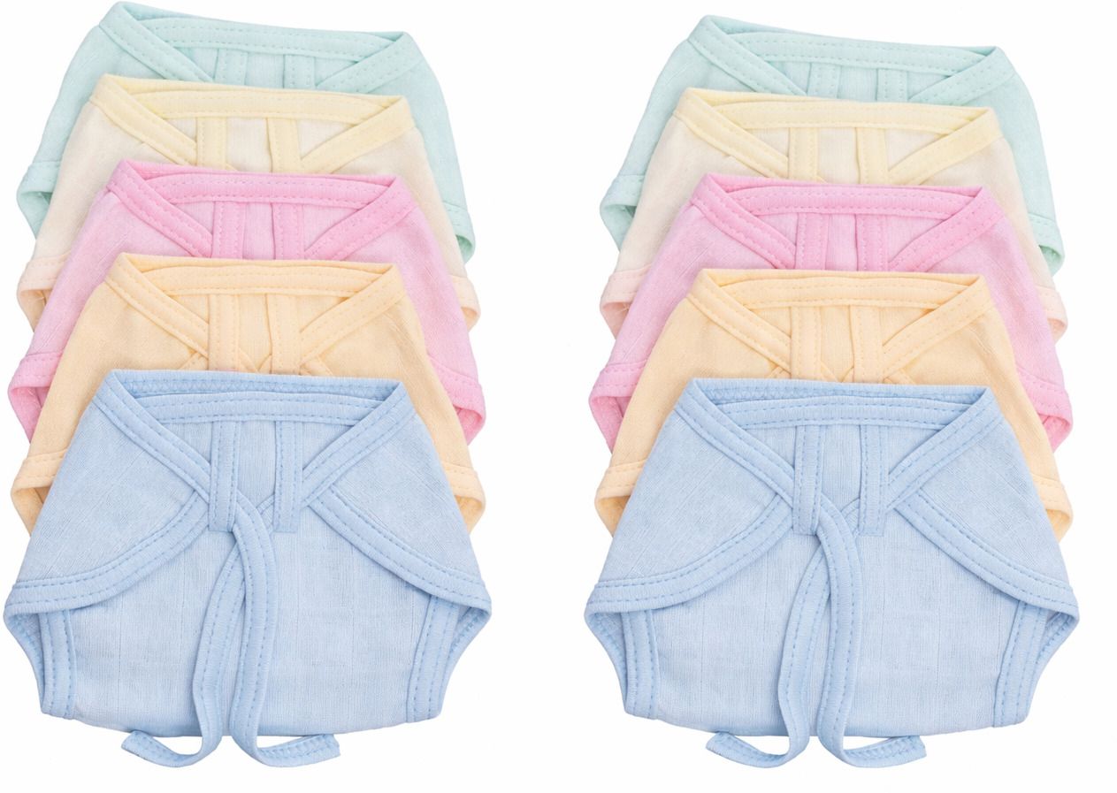 Cotton Nappy for New Born Baby Diaper/Langot U Shaped and Reusable(pack for 10)-image-1