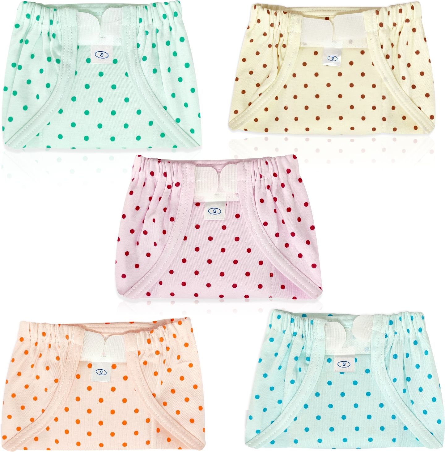 miss & chief Washable Cotton Polka Print Velcro Nappy Nappies-picture-48