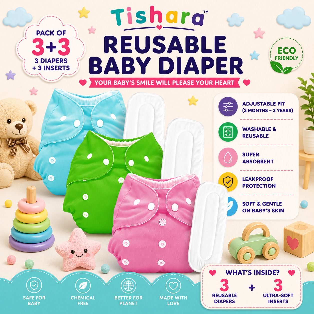 Cloth Diaper Pants | Premium Baby Diaper for Babies 3M-3Y-image-12