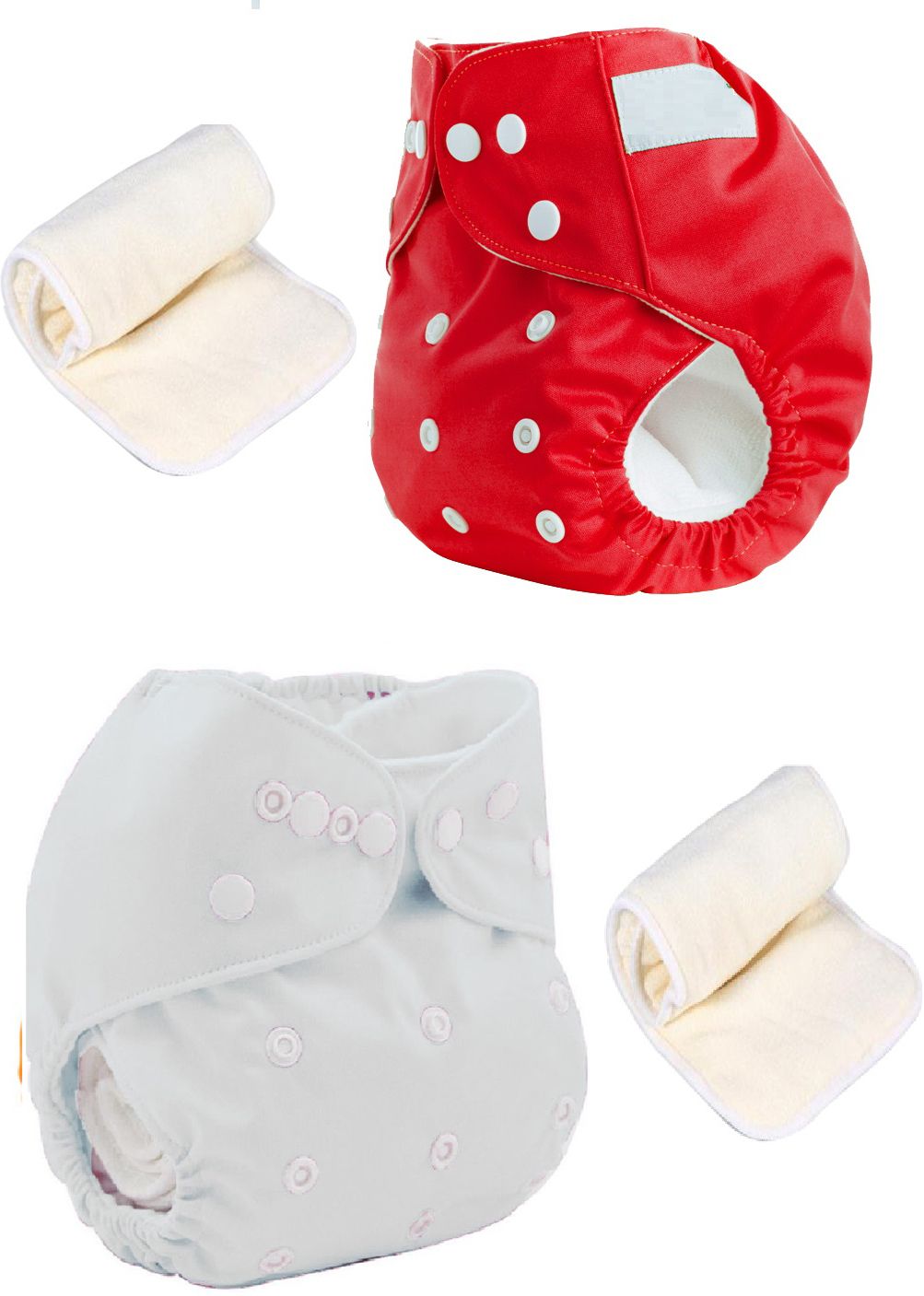 mopslik 2 Sets Baby Reusable Washable Cloth Diaper With Insert ( Red White)-picture-26