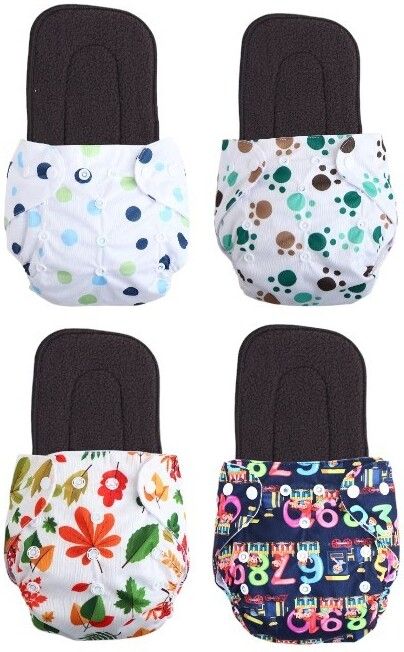 Print Resuable Cloth Button Diaper Reuse Nappy With Insert\Soaker Pad (0-3Y)T11-image-16