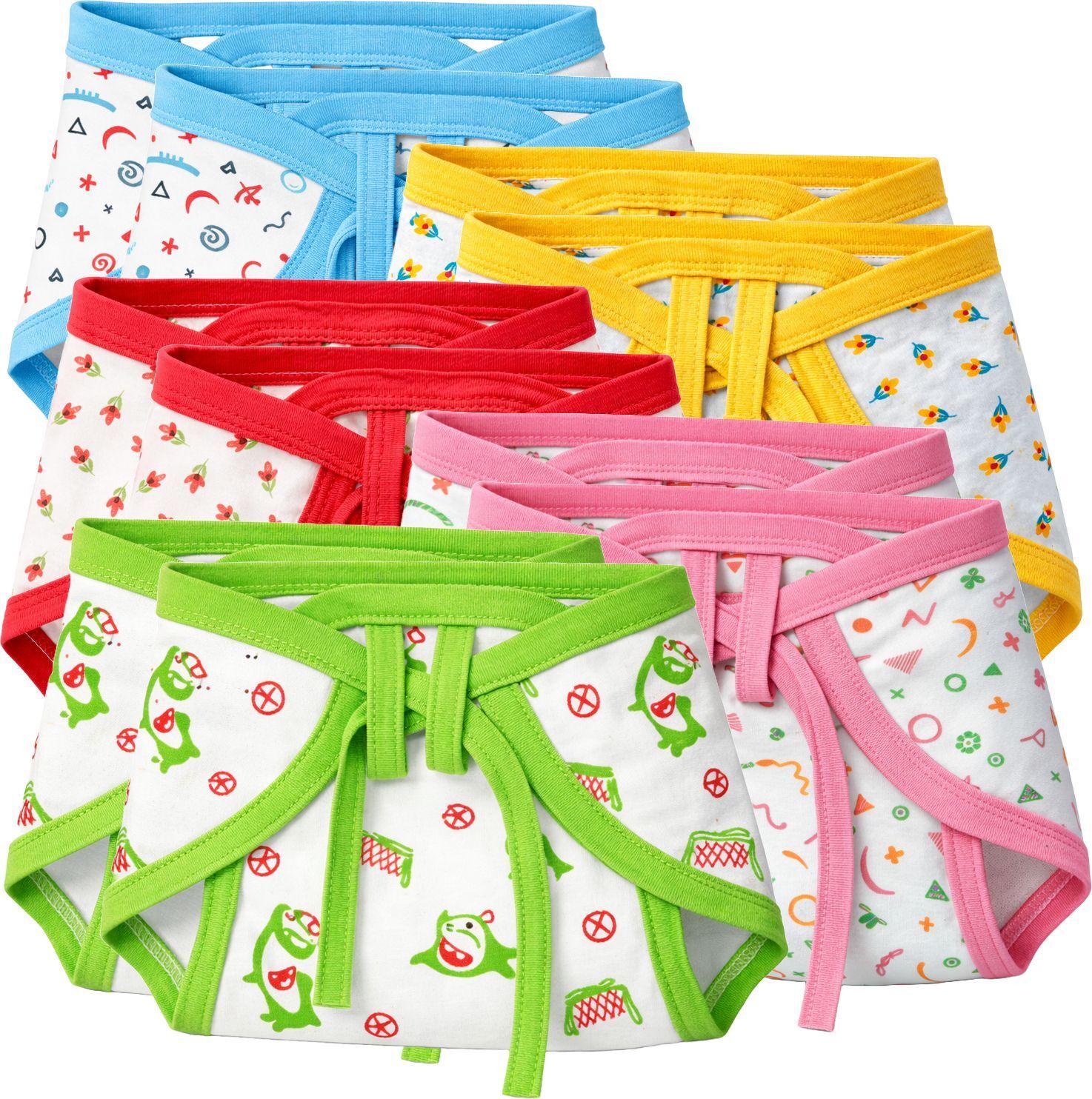 don care Newborn Washable Reusable Hosiery Pure Cotton Diapers (Pack of 10), 0-6 Months-picture-48