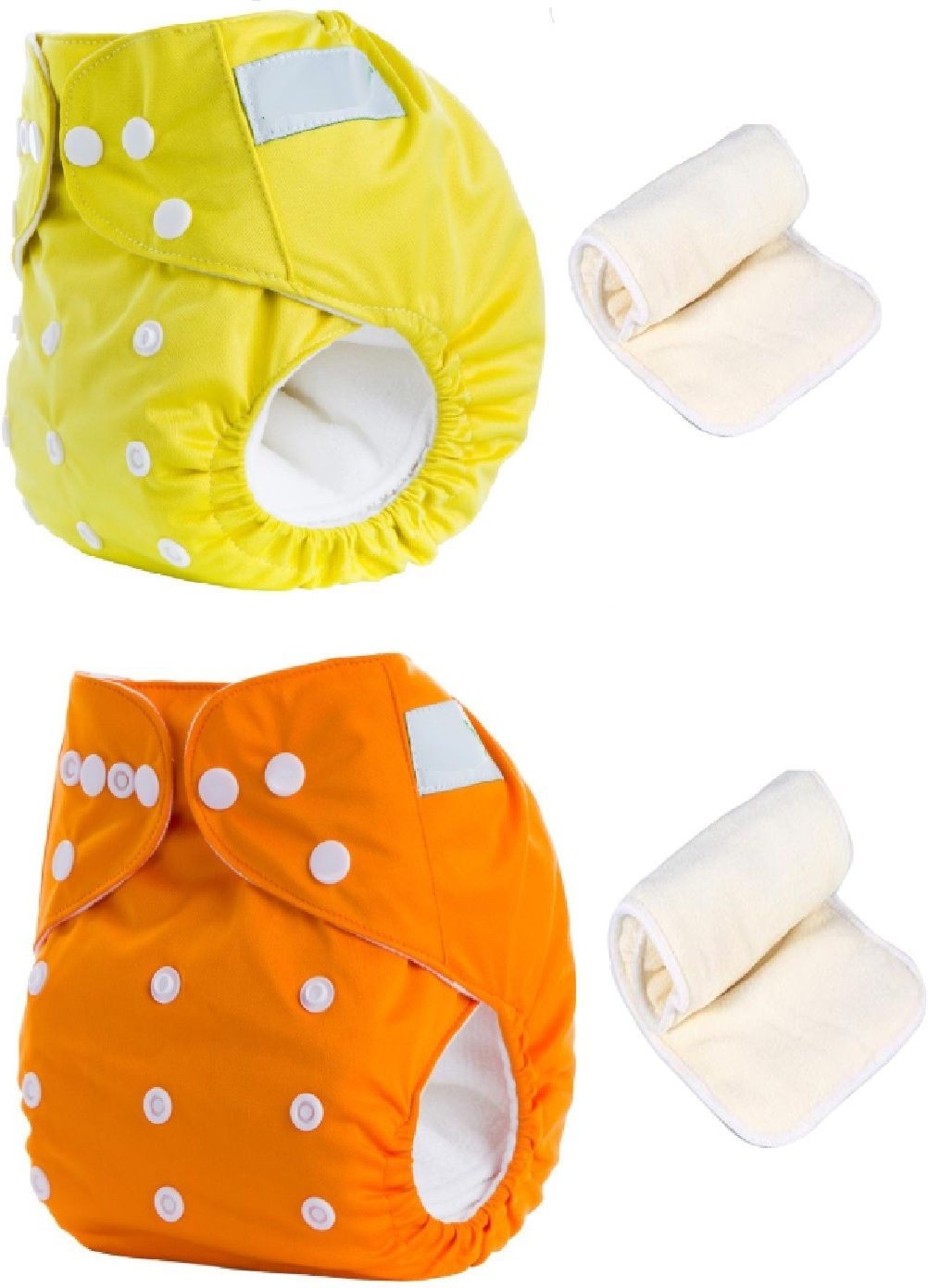 mopslik 2 Sets Baby Reusable Washable Cloth Diaper With Insert ( Yellow Orange )-picture-10