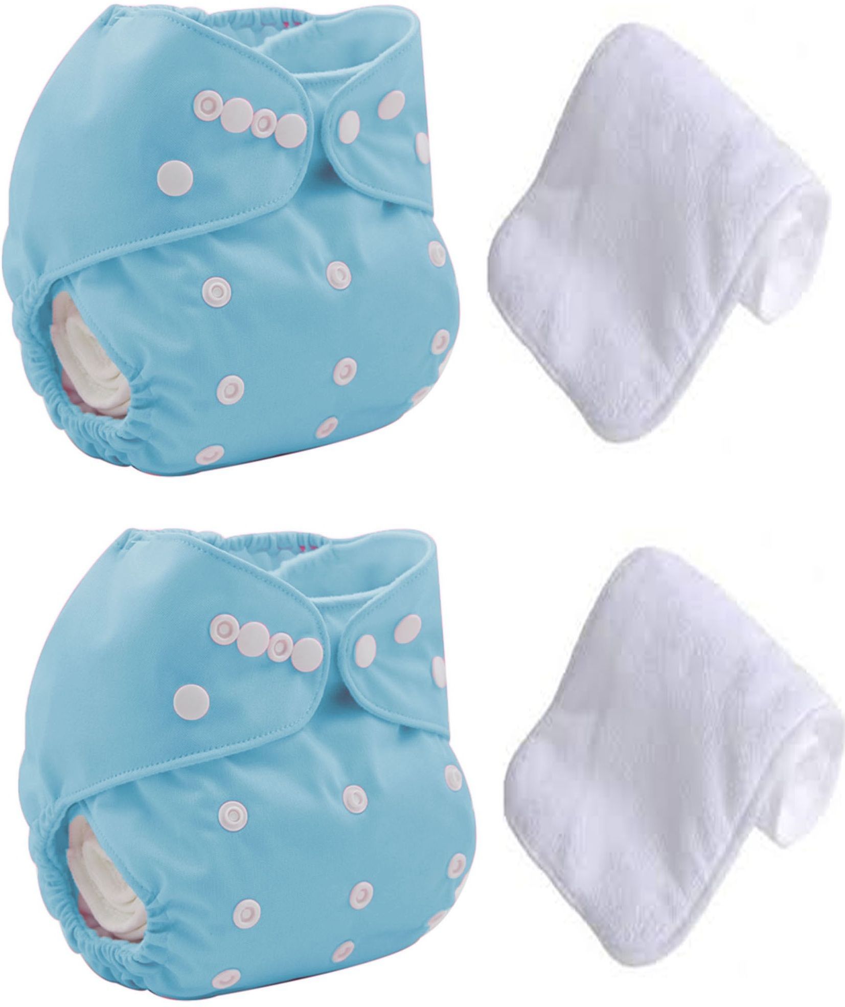 mopslik 2 Sets Baby Reusable Washable Cloth Diaper With Insert ( Blue )-picture-24
