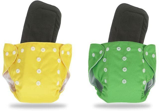 shukan Pack Of 2 Reusable Cloth Diapers Washable, Adjustable Size with Insert Pads-picture-21