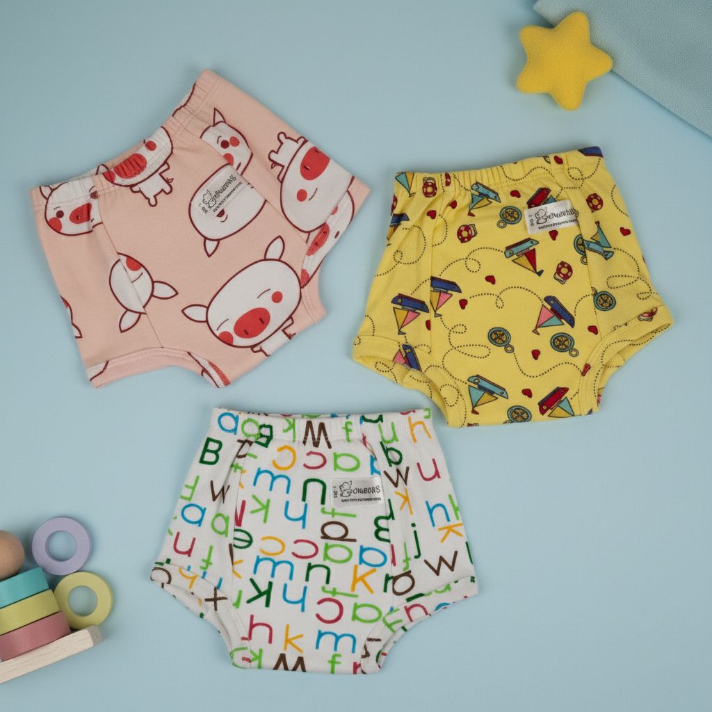 Padded Underwear for Big Kids - Size 7 (7-8years) - Pack of 3-image-2