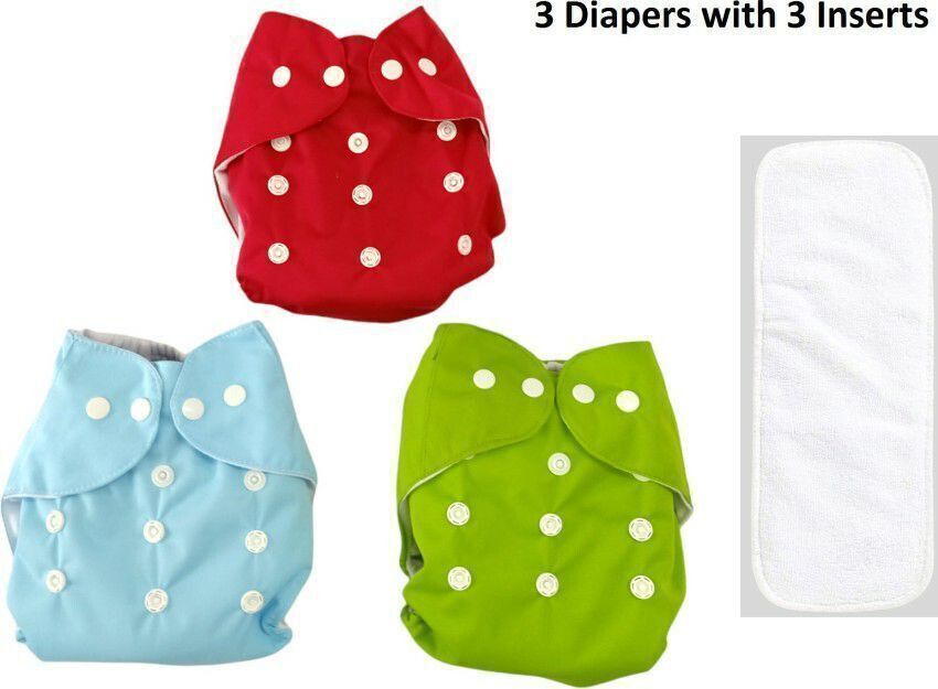 babepanda New born Baby's Cotton Cloth washable and reusable Nappy with inserts-pack of 3-picture-15