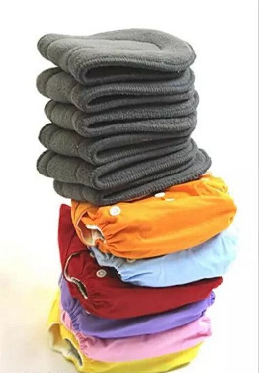 Washable Reusable Cloth Diaper Pants for Baby, Kids/Pack of 6 Diapers+6 Inserts-image-2