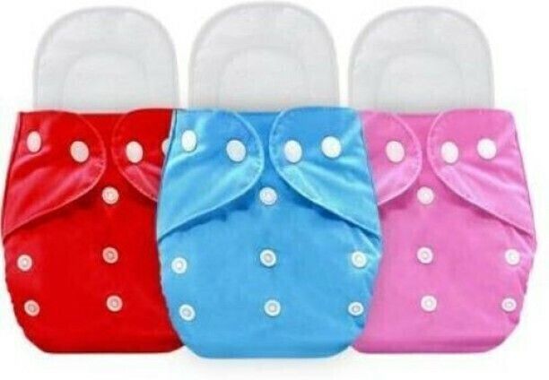 hotnewfaishon Reusable Washable Cloth Baby Nappy Diaper Set with 3 Absorbent Inserts-picture-40