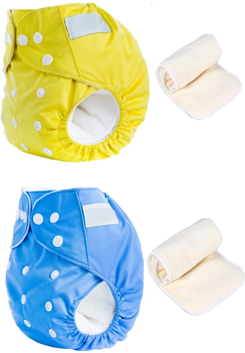 mopslik 2 Sets Baby Reusable Washable Cloth Diaper With Insert ( Blue Yellow )-picture-30