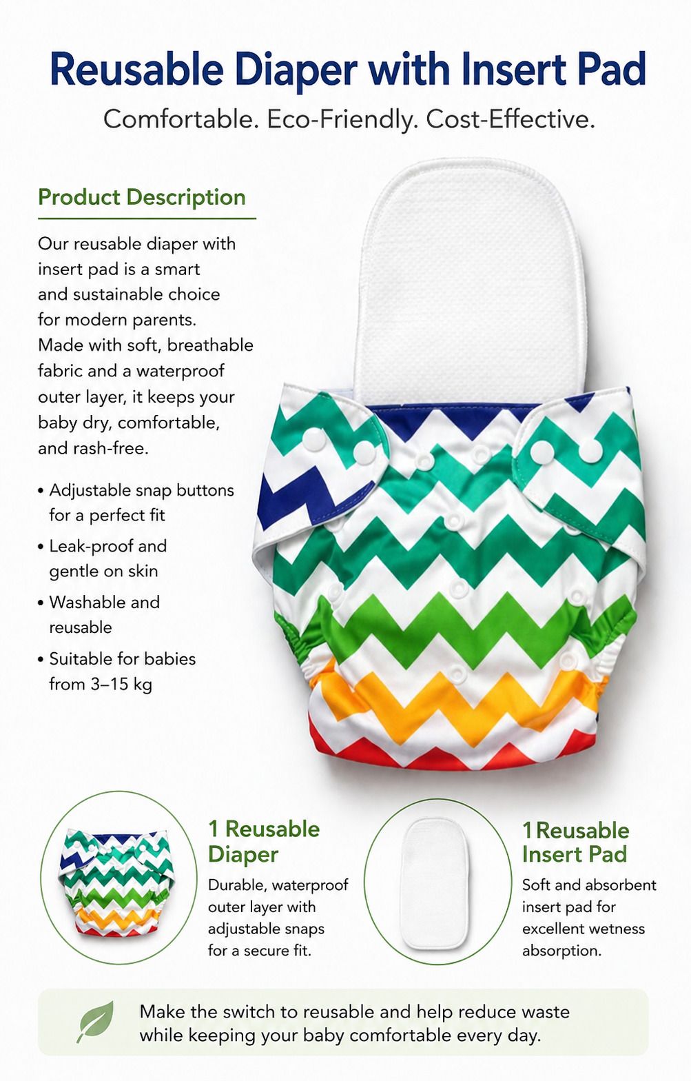 smoky Reusable Printed Cloth Diaper for Babies with Adjustable Waist & Washable Insert-picture-45