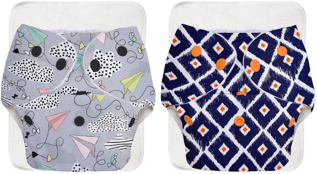 superbottoms BASIC 2 Cloth Diapers Washable & Reusable for 3M-3Y (2 Shells + 2 Inserts)-picture-2