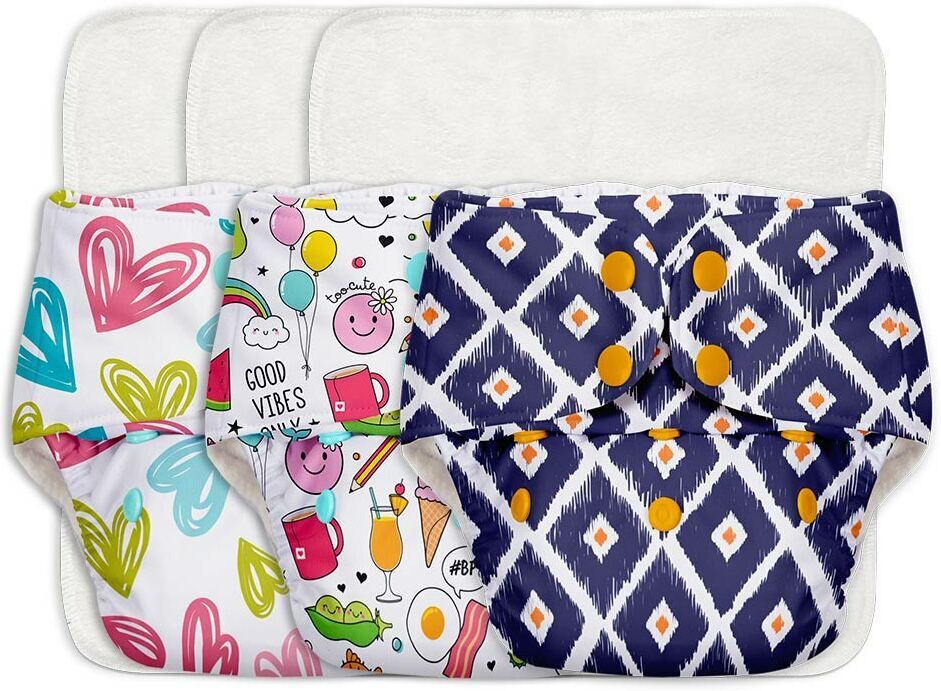 superbottoms 3 BASIC Reusable Cloth Diaper for babies 0-3Y with dry feel pad/insert-Assorted-picture-14