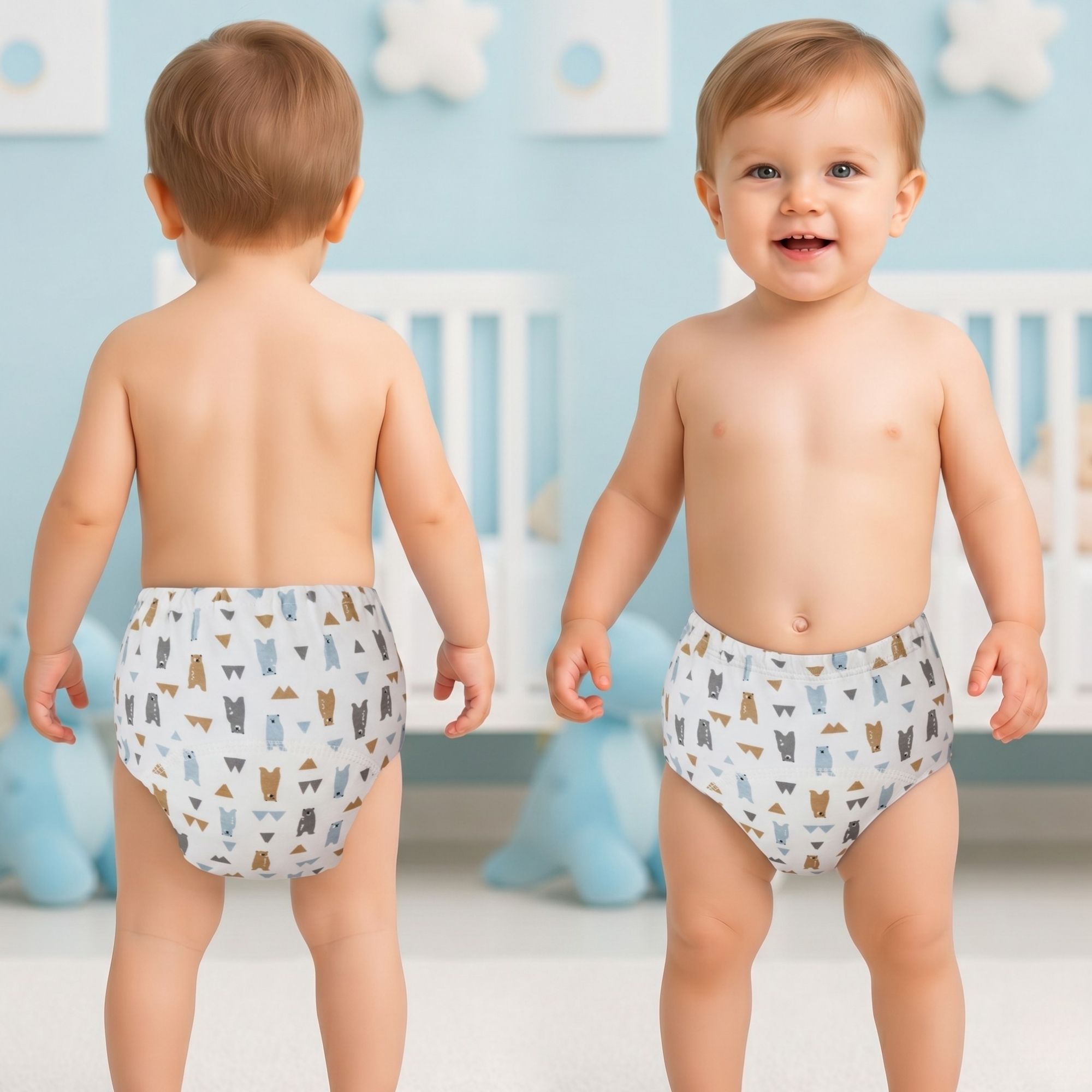 Reusable Potty Training Pants for Babies (M| 12-18Month Light Blue) (Pack of 2)-image-40