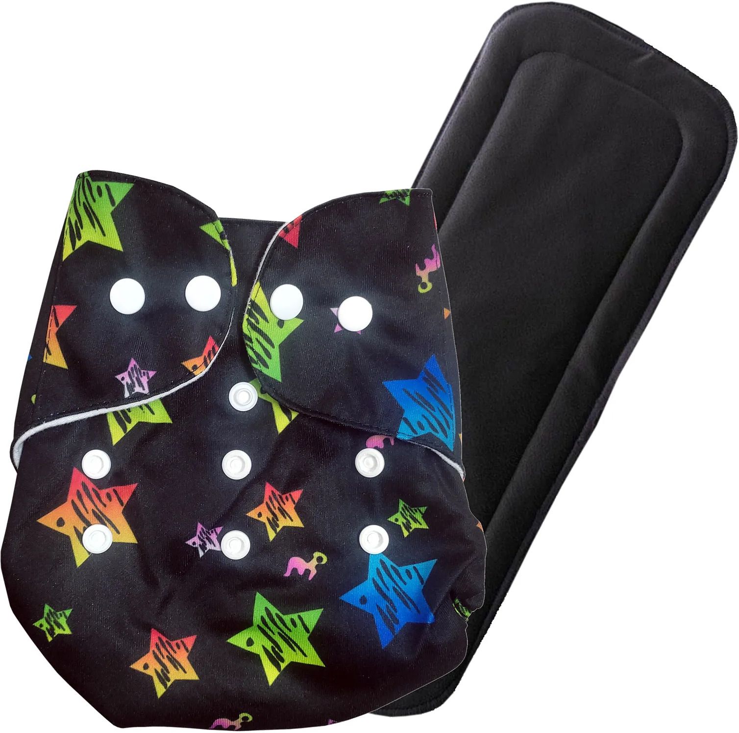Baby Reusable & Adjustable Printed Cloth Diaper & Wet-Free Bamboo Insert Pad-image-48