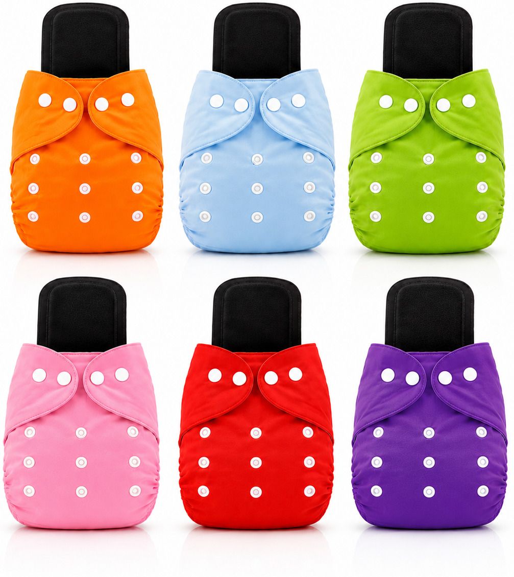 the divine Adjustable Cloth Nappy Combo 6 Pcs with Inserts Washable Baby Diapers-picture-29